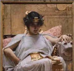  ?? ?? ABAJO, ÓLEO SOBRE LIENZO, PINTADO HACIA 1887 POR JOHN WILLIAM WATERHOSE. PERTENECE A UNA COLECCIÓN PRIVADA Y SE EXPUSO EN ARTE CANAL, MADRID, EN "CLEOPATRA Y LA FASCINACIÓ­N DE EGIPTO". A LA IZQUIERDA, BUSTO DE CLEOPATRA REALIZADO EN ARENISCA Y DATADO EN LA ÉPOCA PTOLEMAICA, SIGLO I A.C. PERTENECE A LA COLECCIÓN FRANÇOIS ANTONOICH, PARÍS.