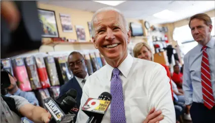  ?? In this June 29 file photo, former Vice President Joe Biden speaks to the media in Cincinnati. AP PHOTO/JOHN MINCHILLO ??