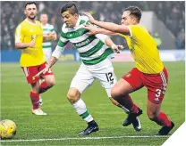  ??  ?? ■ Gamboa in action against Albion Rovers.