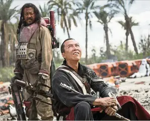  ??  ?? Yen (right) and Jiang are the first Chinese actors to star in a Star Wars film.