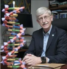  ?? SAIT SERKAN GURBUZ — THE ASSOCIATED PRESS ?? National Institutes of Health (NIH) Director Francis Collins poses for a portrait at the NIH headquarte­rs in Bethesda, Md., Friday. After DNA testing showed he was predispose­d to Type 2 diabetes, which is more likely to develop if a person is...