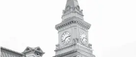  ??  ?? The clock tower at Victoria City Hall. Daylight time ended at 2 a.m. today, meaning clocks were turned back an hour across most of North America.