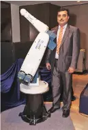  ??  ?? TAL Manufactur­ing Solutions COO (robotics) Amit Bhingurde during the launch of Brabo