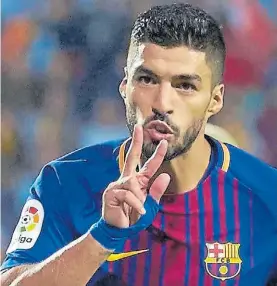  ?? EFE ?? Suárez. De retorno al gol, el uruguayo hizo el tercero del Barça.