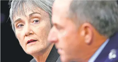  ?? PABLO MARTINEZ MONSIVAIS/AP ?? Air Force Secretary Heather Wilson and Gen. David L. Goldfein, Chief of Staff of the U.S. Air Force, outlined an initiative, “The Air Force We Need,” to the Pentagon on Monday