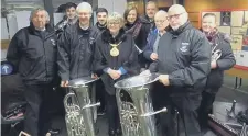  ??  ?? Dunston Brass Band with the Sunderland Mayor Coun Doris McKnight.