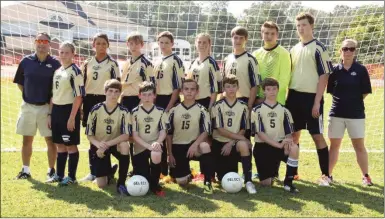  ??  ?? The Oakwood Christian Eagles co-ed high school soccer team kicked off its inaugural season last week. (Messenger photo/Scott Herpst)