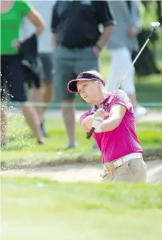  ?? TROY FLEECE ?? Brooke Henderson drew quite a following Tuesday during a practice round for the CP Women’s Open. The championsh­ip round begins Thursday at the Wascana Country Club.