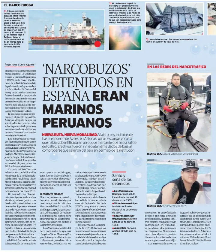 Marinos operan en banda que lleva droga de Perú a Europa - PressReader