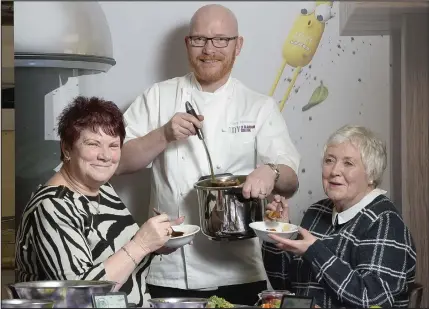  ??  ?? Jean McCann, 74, and Helen Morrison, 71, with Gary Maclean, and below, the top chef with his award from the BBC show