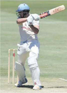  ?? Picture: Gallo Images ?? LONE RANGER. Theunis de Bruyn was the only Titan who could show any resistance on the opening day of their Four-Day Franchise match against the Cobras at SuperSport Park yesterday.