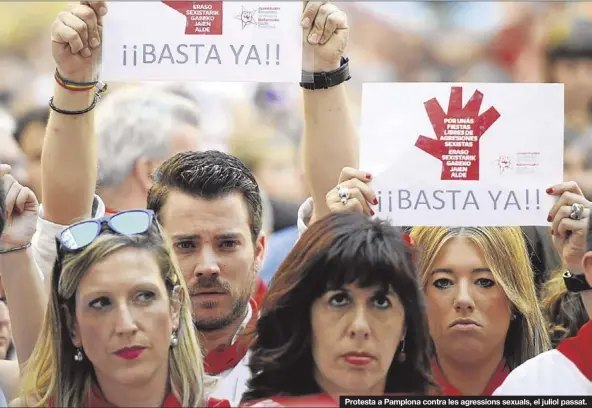  ?? AFP / MIGUEL RIOPA ?? Protesta a Pamplona contra les agressions sexuals, el juliol passat.