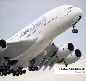  ?? Francois Mori ?? > Airbus A380 takes off
