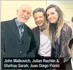  ?? ?? John Malkovich, Julian Rachlin & Ehefrau Sarah; Juan Diego Flórez