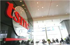  ??  ?? The lobby of Taiwan Semiconduc­tor Manufactur­ing Co. (TSMC) headquarte­rs in Hsinchu, Taiwan, in 2010.