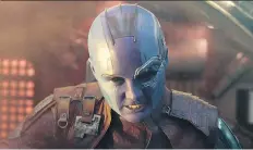  ?? MARVEL STUDIOS ?? Karen Gillan stars as Nebula in Guardians of the Galaxy Vol. 2 — a role she will reprise for at least two Avengers movies.