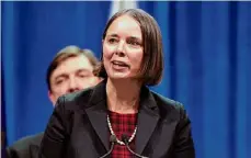  ?? ?? Robert F. Bukaty/Associated Press Maine Secretary of State Shenna Bellows speaks at the inaugurati­on of Gov. Janet Mills, Jan. 4 in Augusta, Maine.