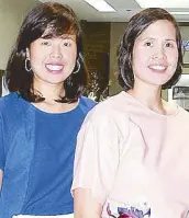  ??  ?? Wilcon Depot executive financial audit manager Careen Belo and EVP- chief financial officer Lorraine Belo-Cincochan