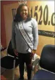  ??  ?? Miss West Chester University 2018 Jamie L. Thomas-McDowell visits the campus radio station WCHE for an interview on Feb. 8.