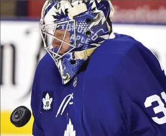  ?? FRANK GUNN, THE CANADIAN PRESS ?? Frederik Andersen’s .921 save percentage is ninth among NHL goalies who have played at least 20 games.