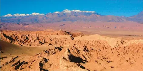  ?? DREAMSTIME ?? The mountains outside San Pedro de Atacama, Chile, provide breathtaki­ng vistas accessible from Our Habitas Atacama.