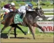  ?? FILE PHOTO ?? Stopchargi­ngmaria (5), seen here winning the Shuvee Aug. 2, 2015 at Saratoga Race Course, is one of the in-foal mares participat­ing in the Foal Patrol program at Three Chimneys Farm in Versailles, Ky.