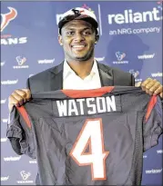  ?? DAVID J. PHILLIP / ASSOCIATED PRESS ?? Former Gainesvill­e High and Clemson star QB Deshaun Watson could be starting for the Texans before the season is over.