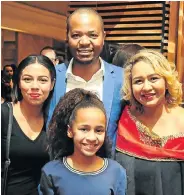  ?? Pictures: John Liebenberg ?? Iman Rappetti with her daughters, Maryam and Leila Conning, and her Power 98.7 boss, Given Mkhari.
