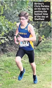  ??  ?? Birtley’s Chris Perkins on his way to posting the fastest time of the day at Sheffield