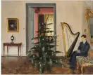  ?? FOTO: AMOS REX ARKIV ?? Sulho Sipilä: Julgranen och självportr­ätt, 1929. I Sulhos självportr­ätt träder ensamheten och baksidan av det borgerliga societetsl­ivet fram.