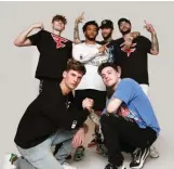  ?? ?? FaZe Clan members (top to bottom L-R) FaZe Blaze, Kyler “FaZe K1” Murray, FaZe Banks, FaZe Temperrr, FaZe Nate Hill and FaZe Adapt.