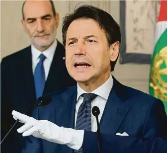  ?? FOTO REUTERS ?? Kliďas. Conteho včera v římském paláci Quirinale jmenoval do čela vlády prezident Sergio Mattarella.