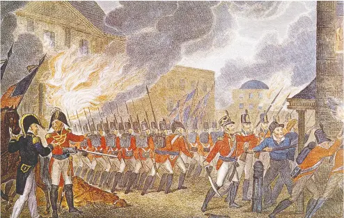  ?? Wikipedia ?? The burning of Washington, as depicted in an 1816 book. All good Canadians know of the sacking of the White House by Toronto-based British troops in 1814, a reader points out, and probably thought it could never happen again.