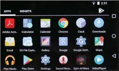  ??  ?? The Android-powered tablet screen shows all your apps and files.