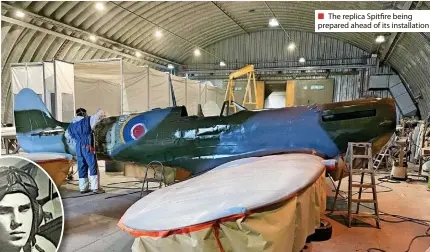  ?? ?? ■ The replica Spitfire being prepared ahead of its installati­on lay minister of St John the Divine Church, Chevington.
The Newcastle, Gateshead and Newcastle Branches of the Royal Air Forces Associatio­n joined the ceremony, as did Wing Commanders of 19 and 20 Squadrons from RAF Boulmer, and representa­tives from the Norwegian
Air Force and US Military Air Force Exchange.