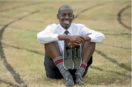  ??  ?? Jaffar Nuru is preparing for the 400m sprint at his school’s athletics events next week, less than four months after conquering a brain tumour. DOUG FIELD/STUFF