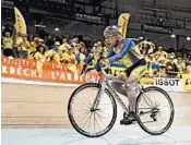  ?? YOAN VALAT/EPA ?? Cycling enthusiast Robert Marchand rides Wednesday in a bid to top his own one-hour record for distance cycled.