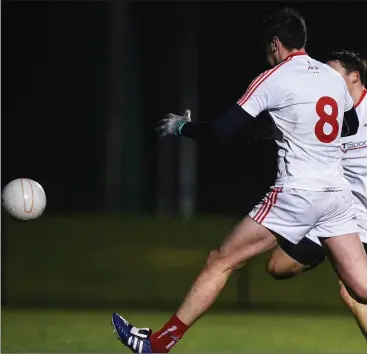  ??  ?? Paul Curtis scoring an early goal for Wexford that was disallowed for an infringeme­nt of the three consecut