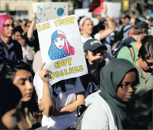  ?? PICTURE: MIKE BLAKE / REUTERS ?? PROTESTING: College students at the University of California in San Diego demonstrat­e against President Donald Trump’s current immigratio­n orders in La Jolla, California, on Monday. The writer says other developed countries are showing signs of also...