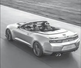  ??  ?? Convertibl­es, like this 2019 Camaro, offer a sense of excitement and freedom.