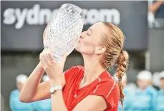  ??  ?? Czech Petra Kvitova beat top-ranked Australian Ashleigh Barty in Sydney to claim her 26th career title. - AFP photo