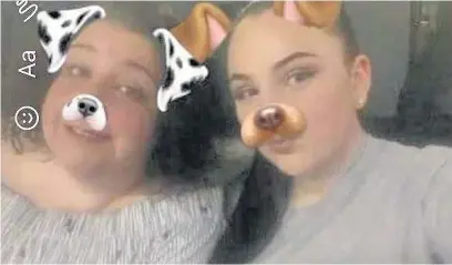  ??  ?? Family fun Lucy Haggerty and mum Louise Halligan took this Snapchat selfie at the concert before the terror unfolded