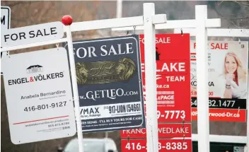  ?? RICHARD BUCHAN/THE CANADIAN PRESS ?? National home sales in February were down 9.1 per cent compared with January, the biggest month-over-month drop since the mortgage stress test came into effect in January 2018.