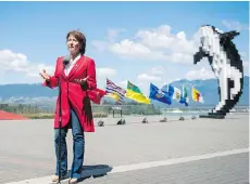  ?? JIMMY JEONG/THE CANADIAN PRESS ?? Most B.C. residents polled believe Premier Christy Clark’s stipend from the Liberal party is unjustifie­d.