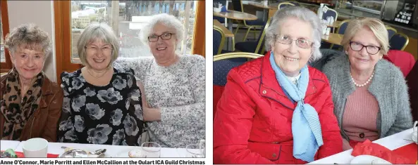  ??  ?? Anne O’Connor, Marie Porritt and Ellen McCallion at the Oulart ICA Guild Christmas Party in Kilcannon Garden Centre.
Breda Roche and Anne Byrne at the Oulart ICA Guild Christmas Party.