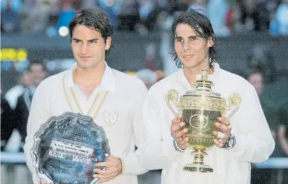  ?? AP ?? Jóvenes. Nadal superó a Federer en Wimbledon 2008. Para muchos fue el mejor partido de la historia.