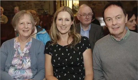  ??  ?? Hazel Fortune, Caitríona De Búrca, Tommy Murtagh enjoying the Musici Ireland concert at Calary Church.