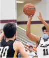  ?? JON LANGHAM/DAILY SOUTHTOWN ?? Lockport’s Anthony Munson shoots a 3-pointer against Andrew on Friday.