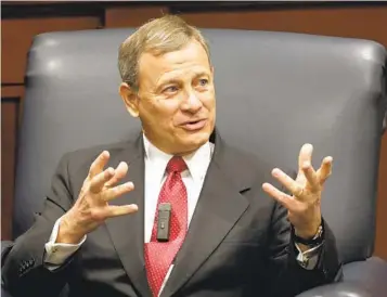  ?? MARK HUMPHREY AP ?? U.S. Supreme Court Chief Justice John Roberts issued his annual year-end report on the state of the federal judiciary on Sunday. This year’s report focused on the potential benefits and drawbacks of AI in law.