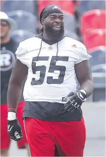  ?? TONY CALDWELL ?? The return of SirVincent Rogers will provide a big boost to the Redblacks’ offensive line heading into the CFL East semifinal.